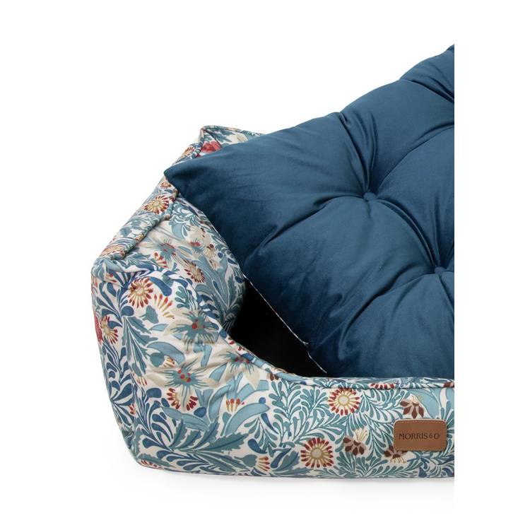 Morris & Co. Bower Print Square Pet Bed Small, imported from the UK