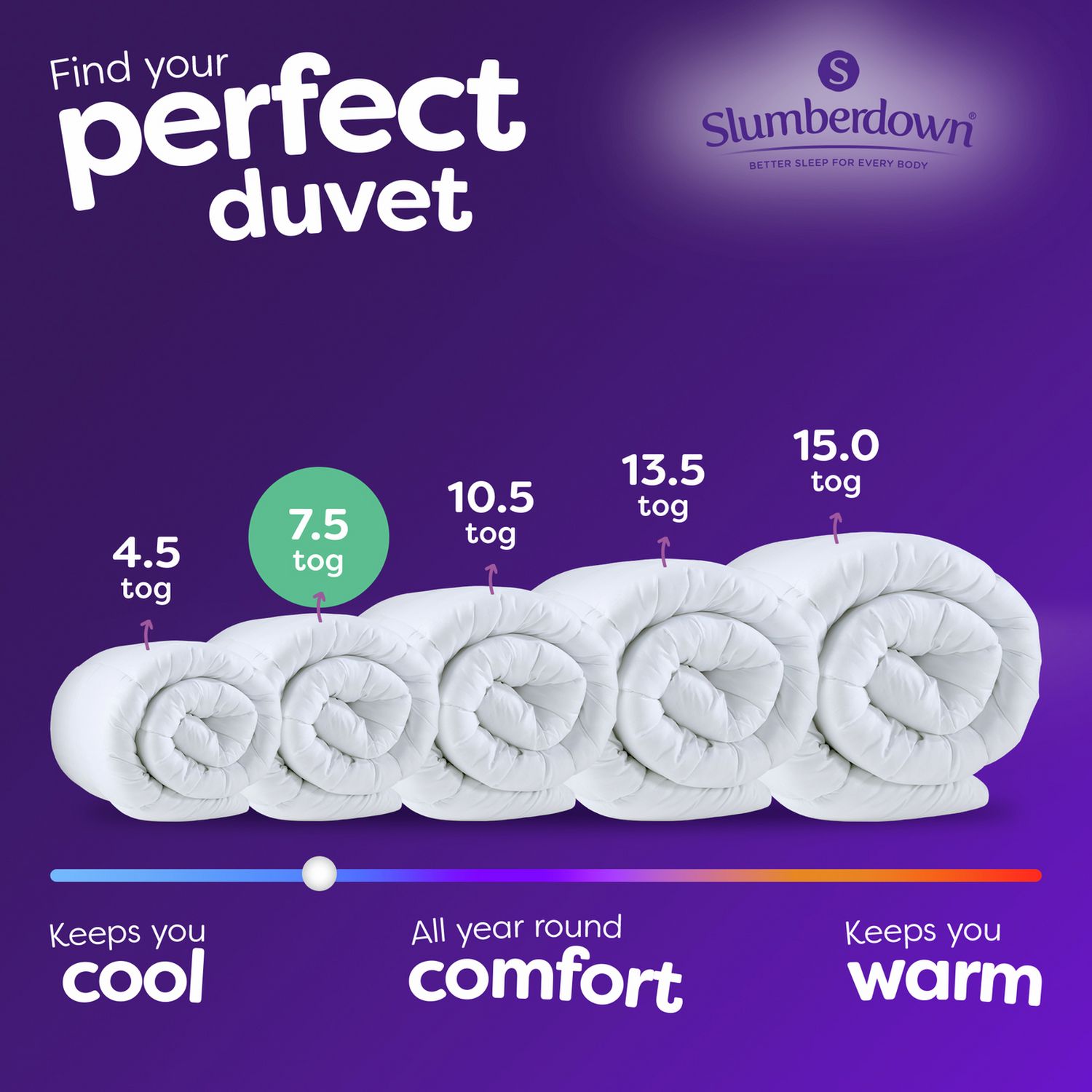 Slumberdown Soft & Huggable 7.5 Tog Duvet - Double