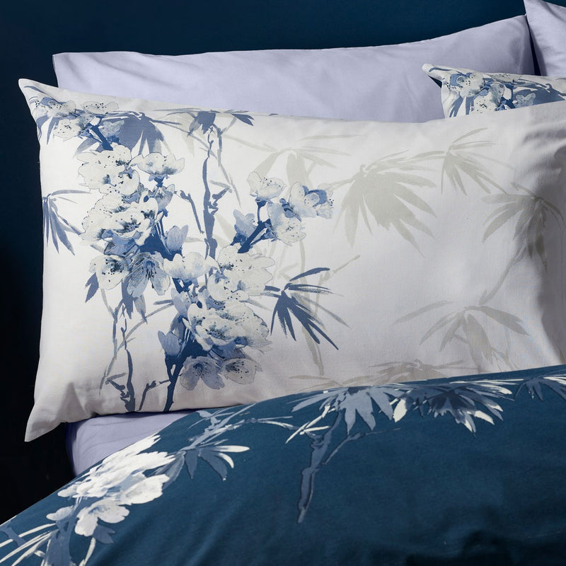 Catherine Lansfield Kyoto Floral Blue Bedding Set - Double