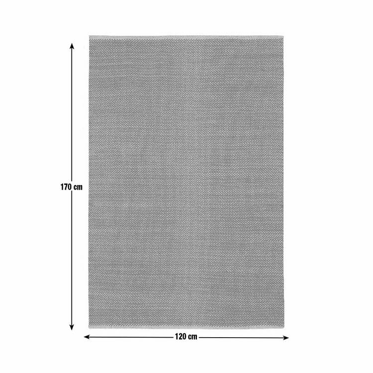Argos Home herringbone grey cotton flatweave rug 120x170cm (British brand)