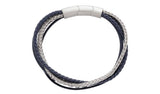 Revere Men's Stainless Steel Four Strand Leather Bracelet GOODS Argos