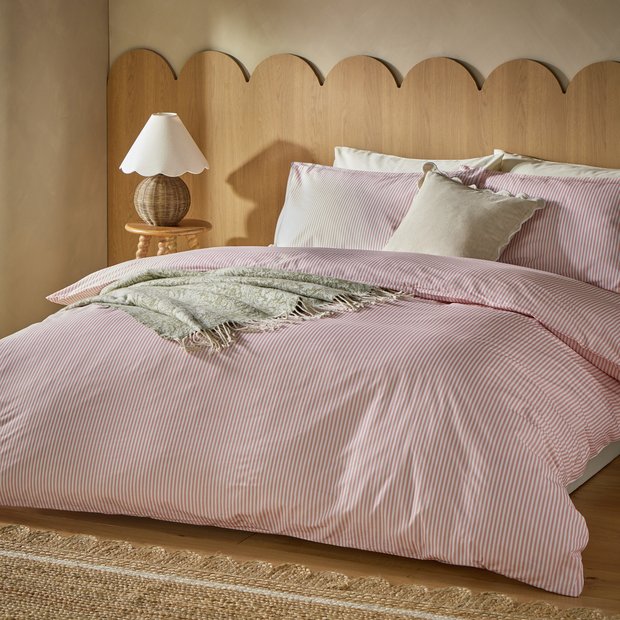 Habitat cotton Oxford stripe blush toddler bedding set, UK version