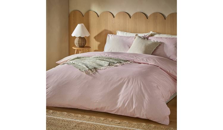 Habitat cotton Oxford stripe blush toddler bedding set, UK version