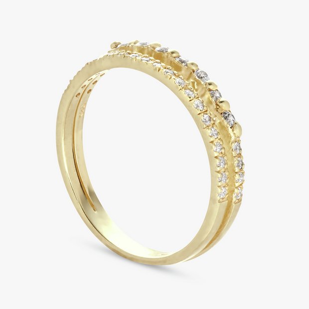 Revere gold-plated silver double band ring large, UK version