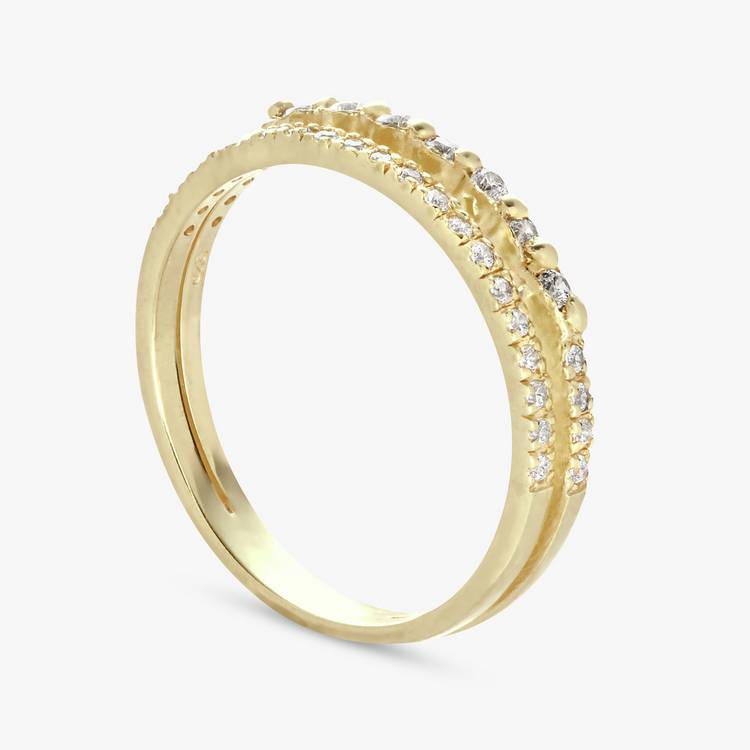 Revere gold-plated silver double band ring large, UK version