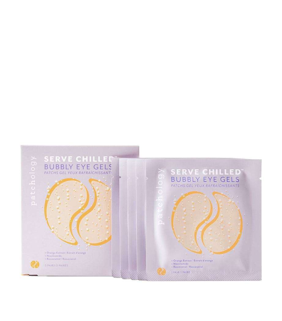 Patchology chilled bubbly eye gels 5 pack, imported from the UK