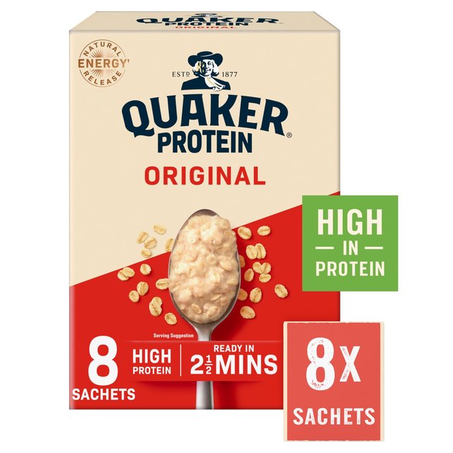 Quaker Oat So Simple Protein Original Porridge Sachets Cereal   8 per pack Cereals M&S   