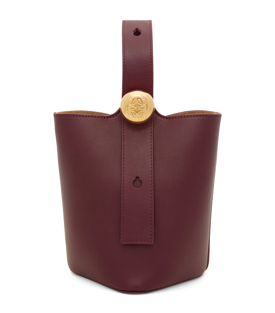 LOEWE Mini Leather Pebble Bucket Bag