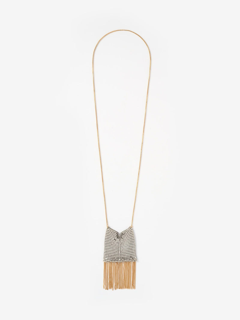 Mint Velvet gold tone mixed metal fringe necklace, imported from the UK