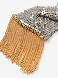 Mint Velvet gold tone mixed metal fringe necklace, imported from the UK