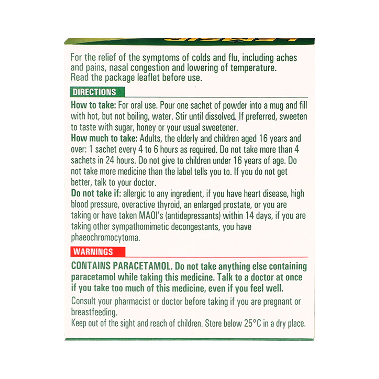 Lemsip Cold and Flu Lemon Sachets 10 Pack, UK version