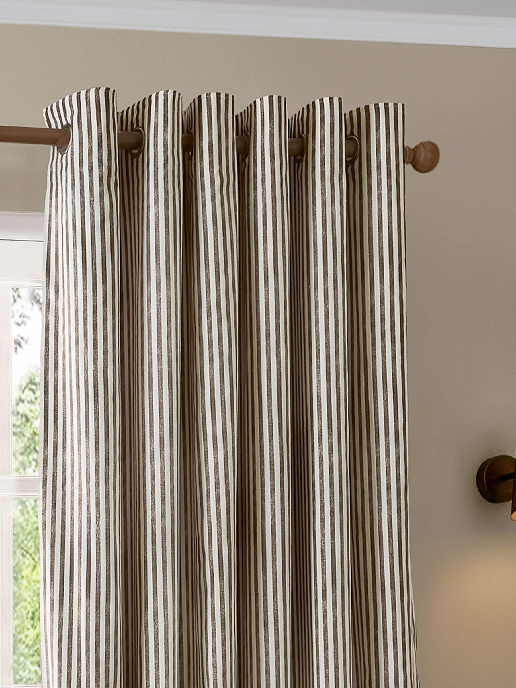 Yard Natural Hebden Striped Blackout/Thermal Eyelet Curtains