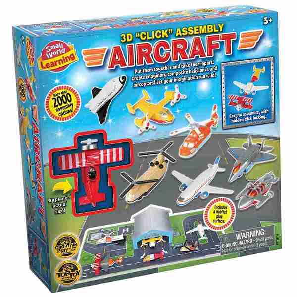 Small World Toys 3D click assembly aircraft set, imported from the UK