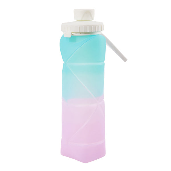 Livingandhome collapsible water bottle 600ml in blue and purple, UK version