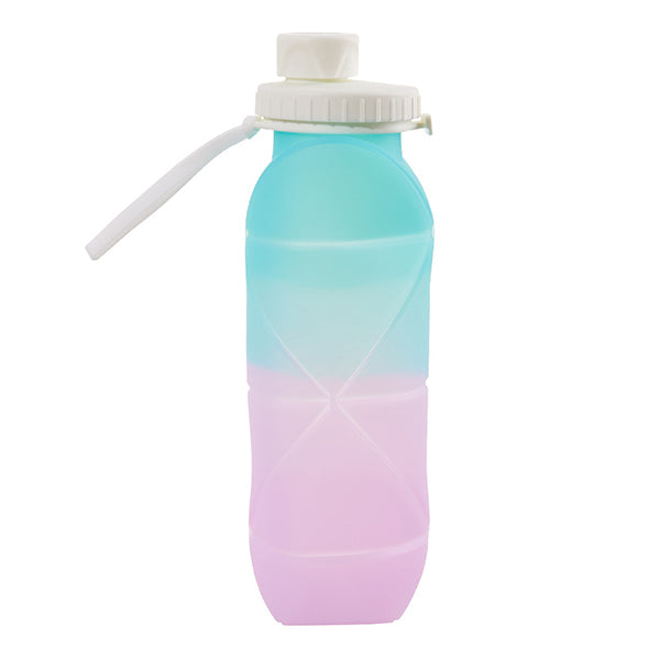 Livingandhome collapsible water bottle 600ml in blue and purple, UK version