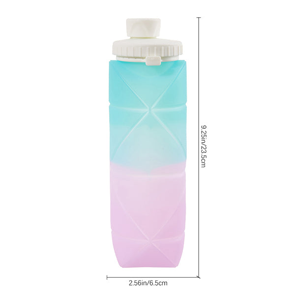 Livingandhome collapsible water bottle 600ml in blue and purple, UK version