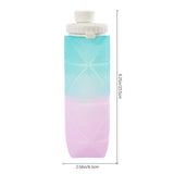 Livingandhome collapsible water bottle 600ml in blue and purple, UK version