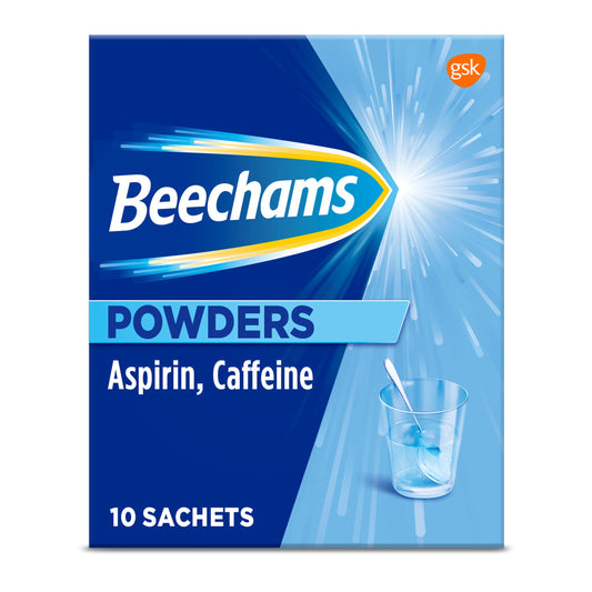 Beechams Cold & Flu Powders Pain & Fever Relief Aspirin & Caffeine x10 GOODS Sainsburys   