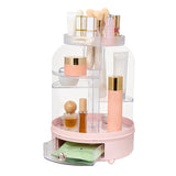 Livingandhome rotating cosmetic organiser pink tabletop - British product