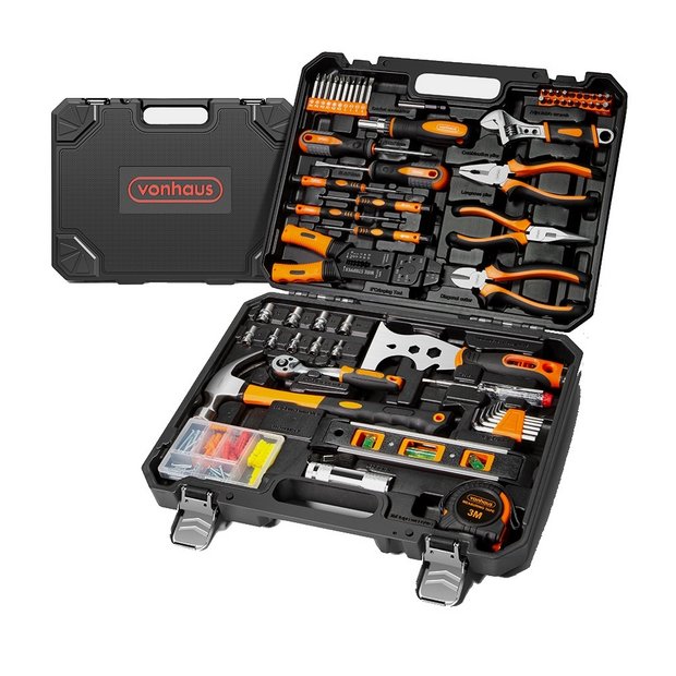 VonHaus hand tool kit 120 pieces, blow-moulded case (British brand)