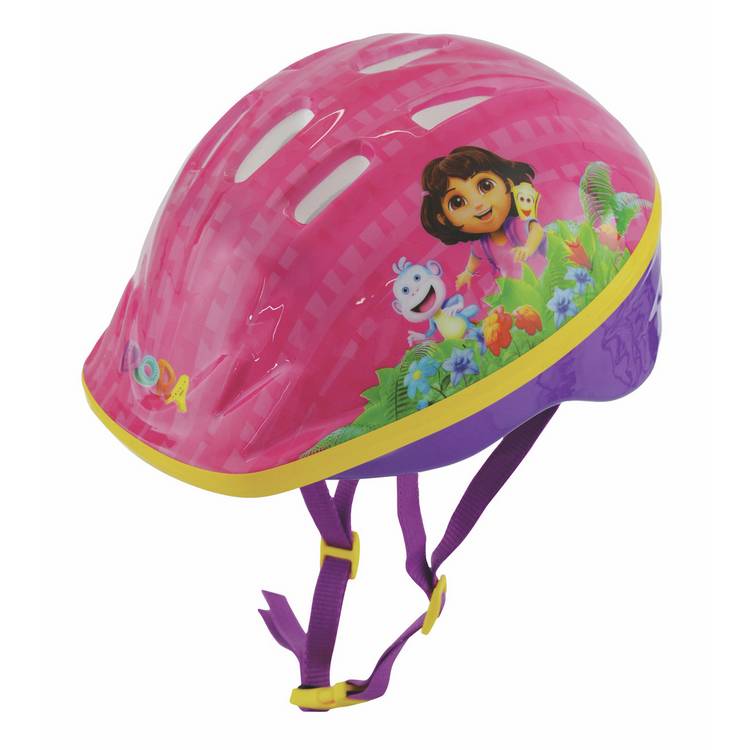 Dora multicolour kids bike helmet with air vents 48-52cm, UK version