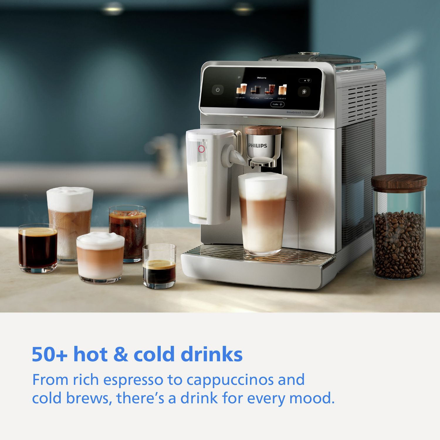 Philips Cafe Aromis 8000 Series silver bean to cup coffee machine (British brand)
