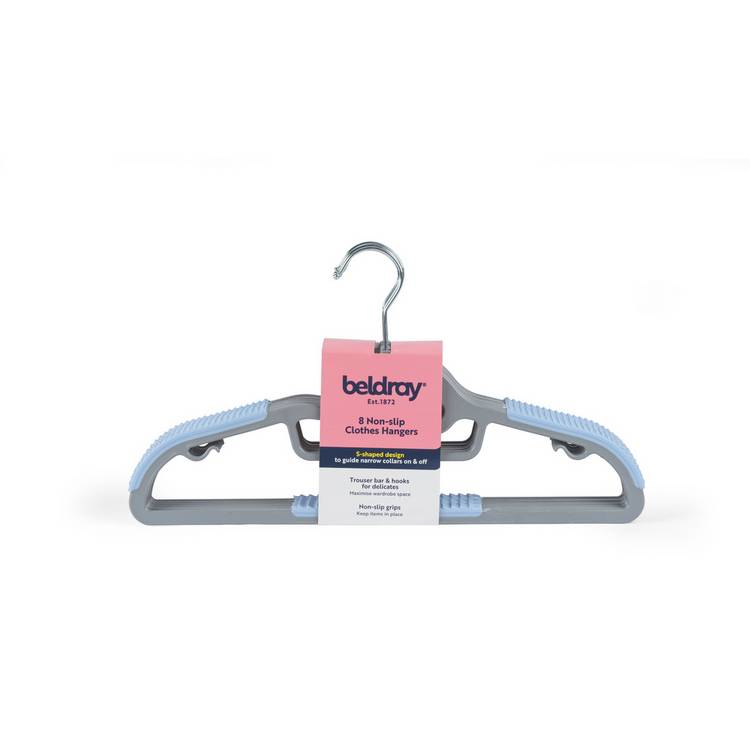 Beldray non-slip hangers grey pack of 8 - British product