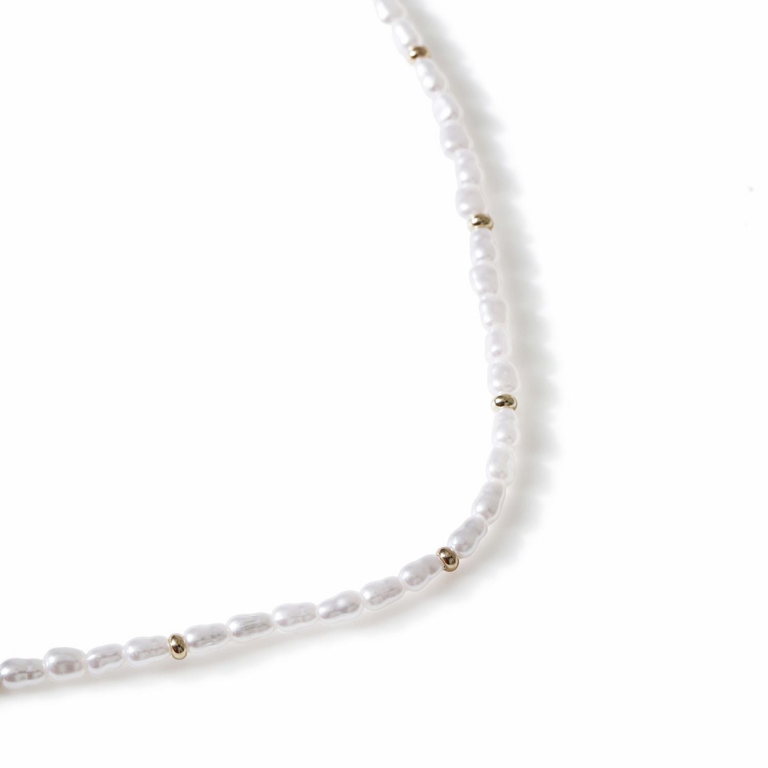 Freedom gold and pearl thin necklace 45cm - British product