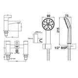 Methven Amio bath shower mixer Matte Black - British product