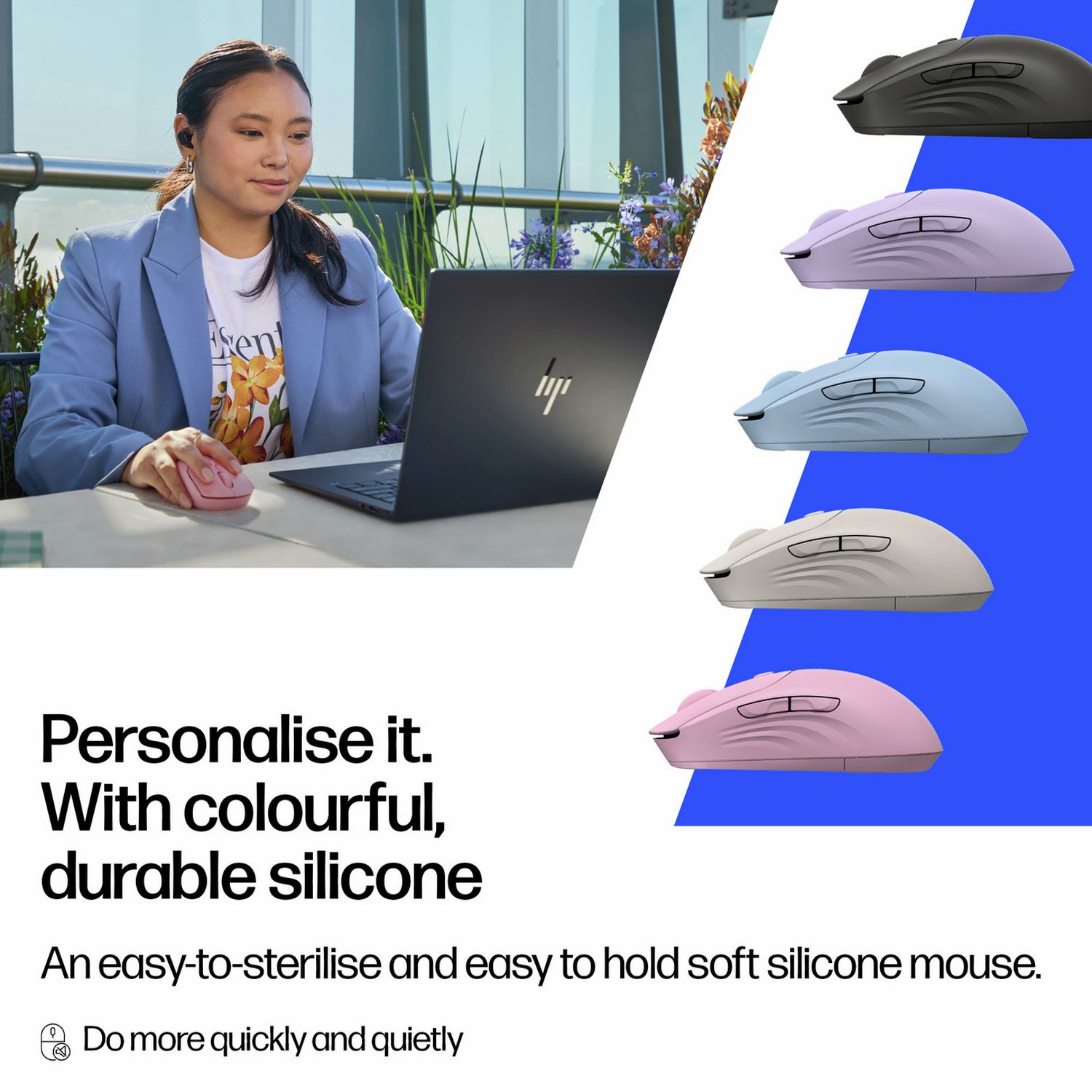 HP 400 quiet wireless mouse pink - British product