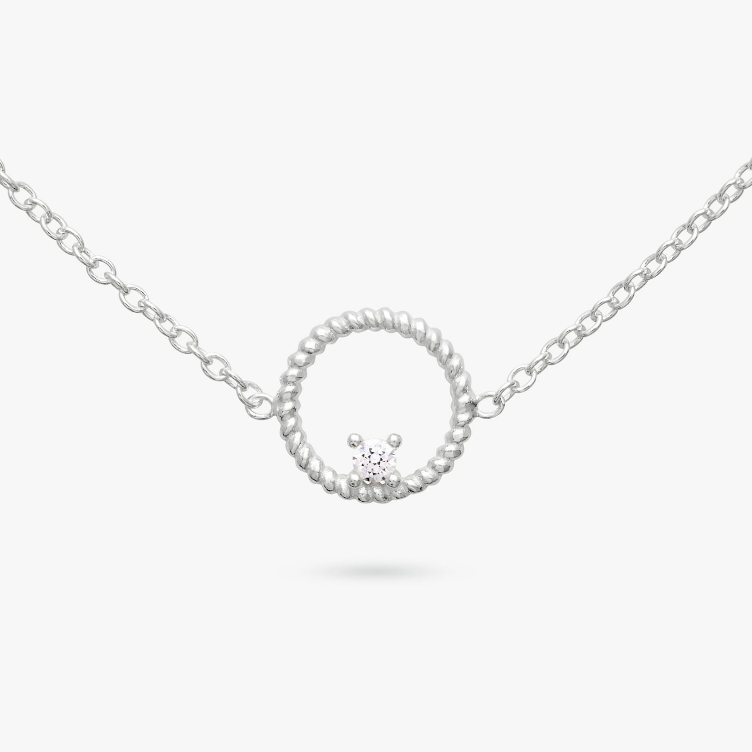 Revere sterling silver cubic zirconia charm bracelet 20cm, UK version