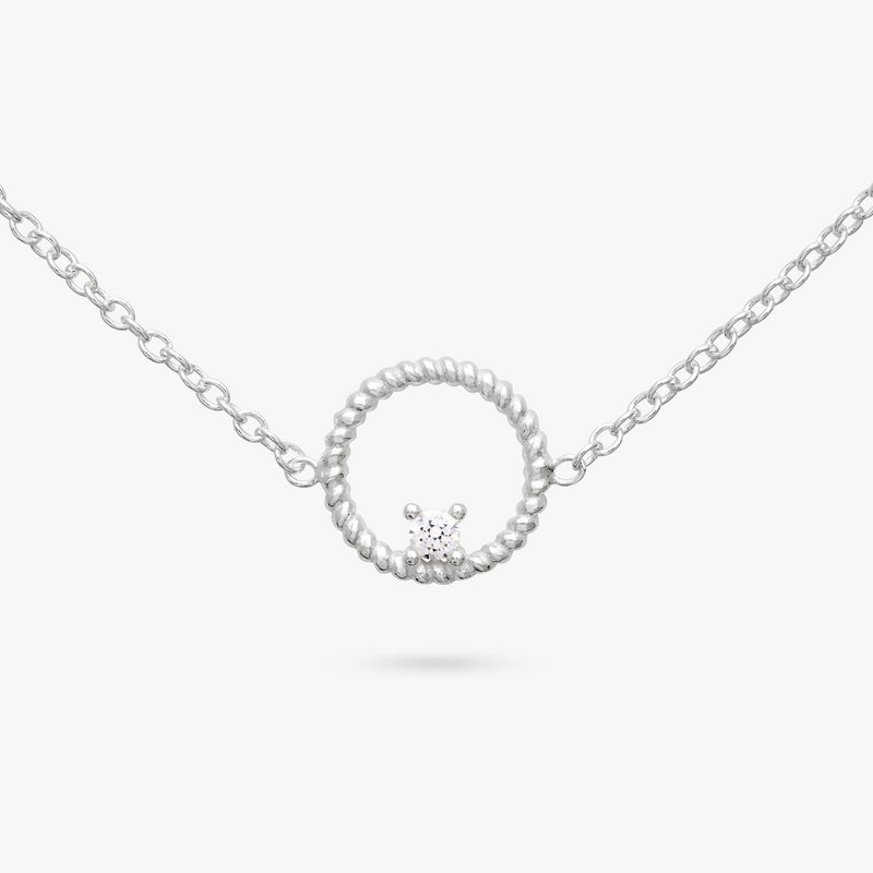 Revere sterling silver cubic zirconia charm bracelet 20cm, UK version