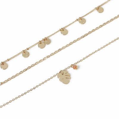 Argos Freedom Gold Tone Disc and Leaf Anklet Set- Buy online at McGrocer