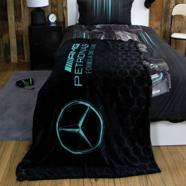 Mercedes F1 fleece throw black 150x100cm, UK version