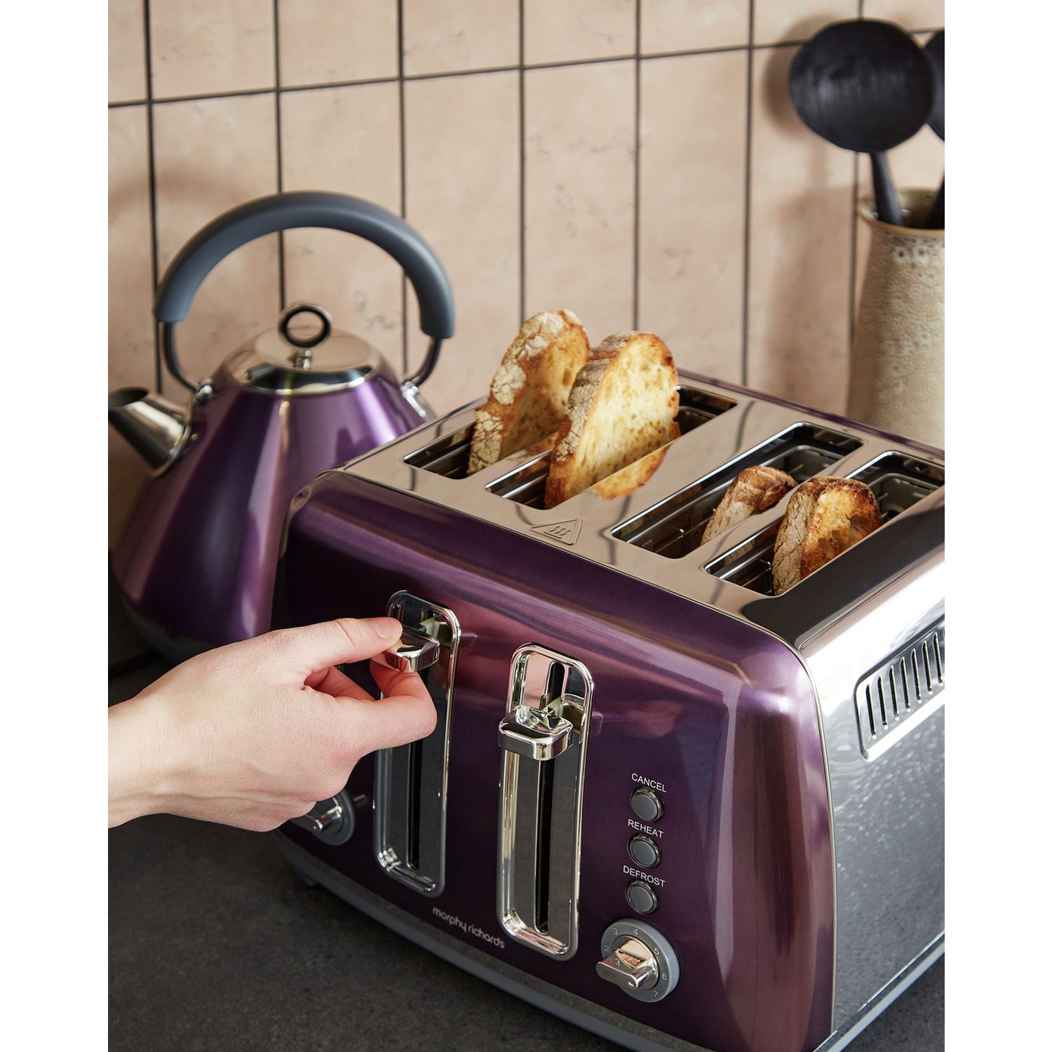 Morphy Richards purple toaster 4 slice, imported from the UK