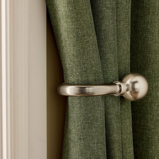 Argos Home metal ball curtain holdbacks silver 2 pack (British brand)