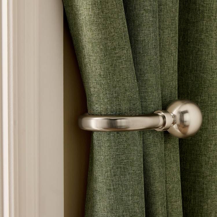 Argos Home metal ball curtain holdbacks silver 2 pack (British brand)