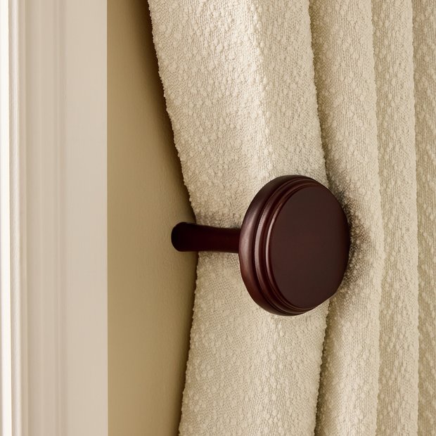 Argos Home walnut wood curtain holdback pair, UK version