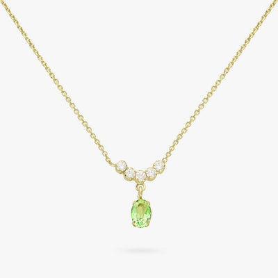 Argos Revere 9ct Gold Plated White and Green Crystal Necklace- Buy online at McGrocer