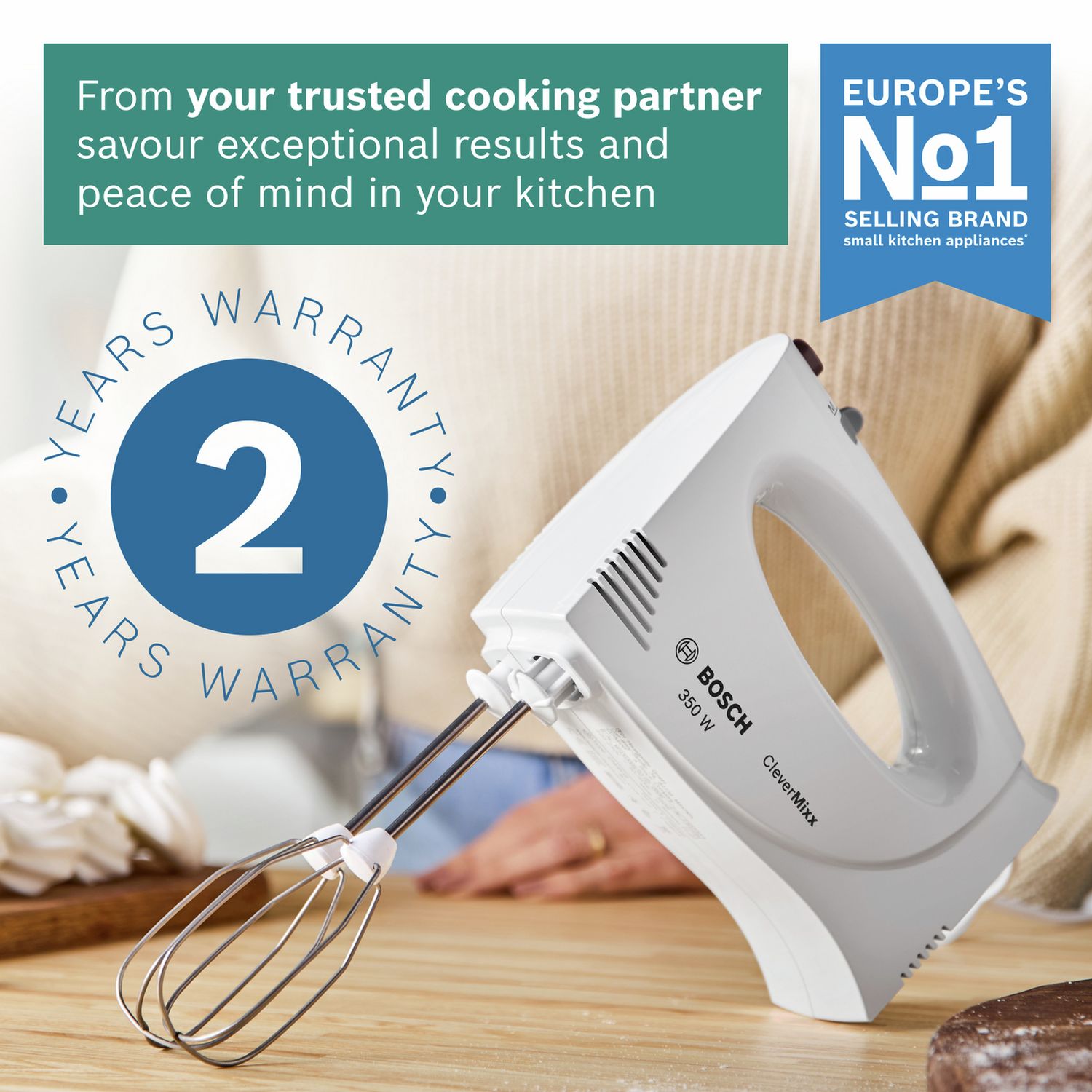 Bosch hand mixer 350W white, UK version