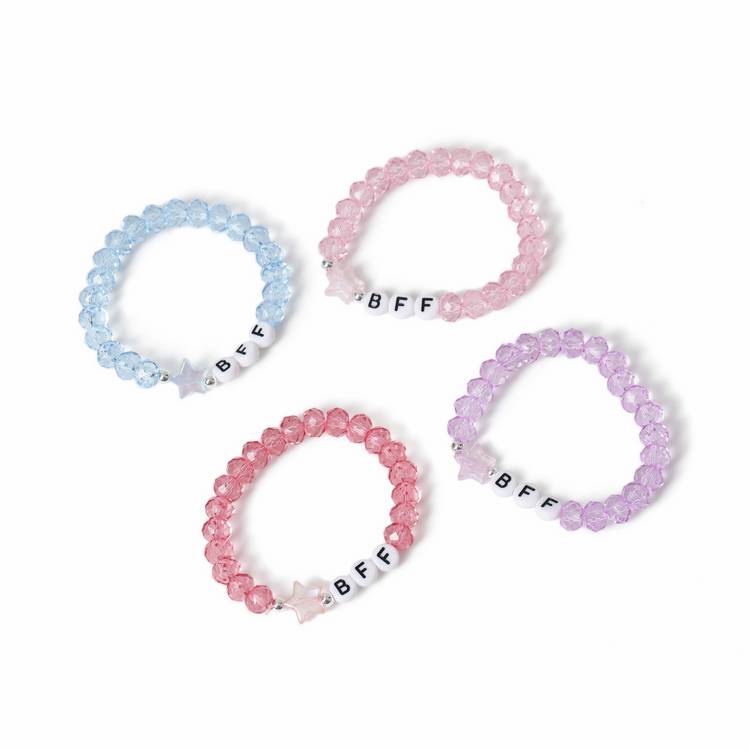 Flitzy BFF pastel bead stretch bracelet set (British brand)