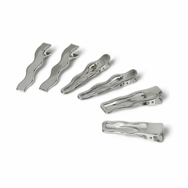 Freedom silver-tone hair slides set of 6 (British brand)