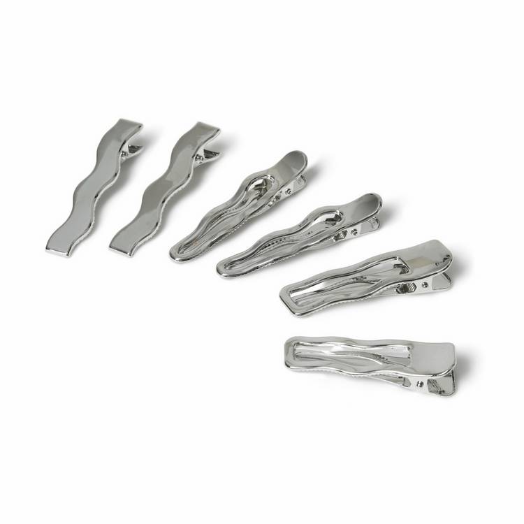 Freedom silver-tone hair slides set of 6 (British brand)