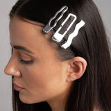 Freedom silver-tone hair slides set of 6 (British brand)