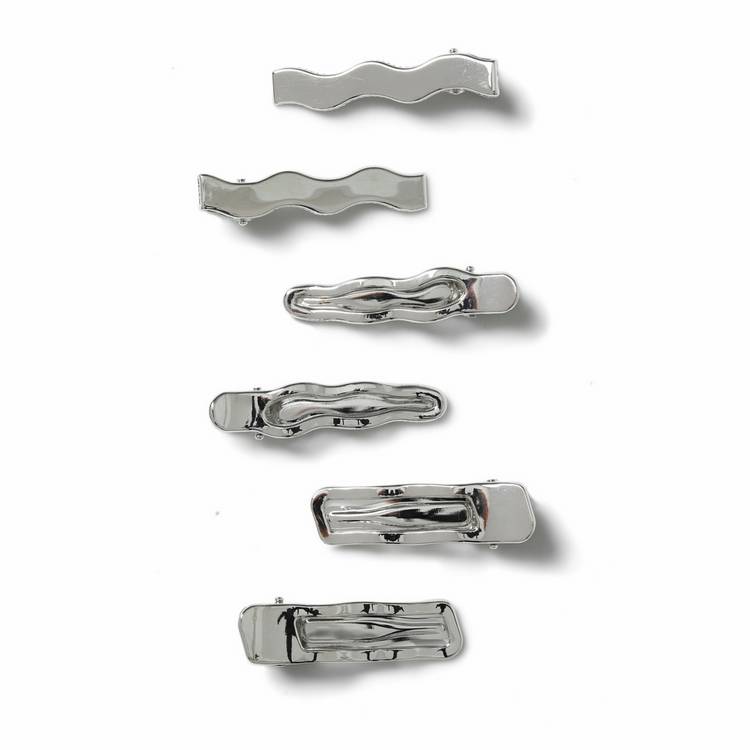Freedom silver-tone hair slides set of 6 (British brand)