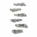 Freedom silver-tone hair slides set of 6 (British brand)