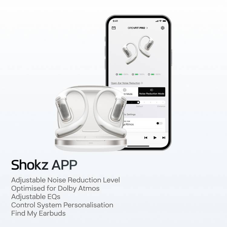 Shokz OpenFit Pro true wireless earbuds white, imported from the UK