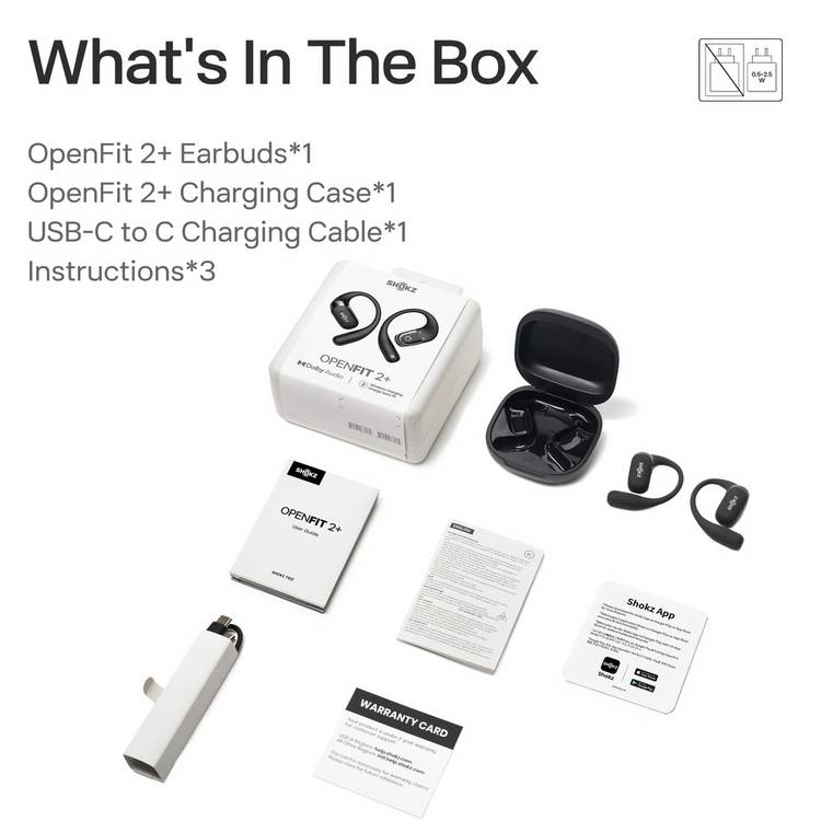 Shokz open-ear earbuds Black, UK version