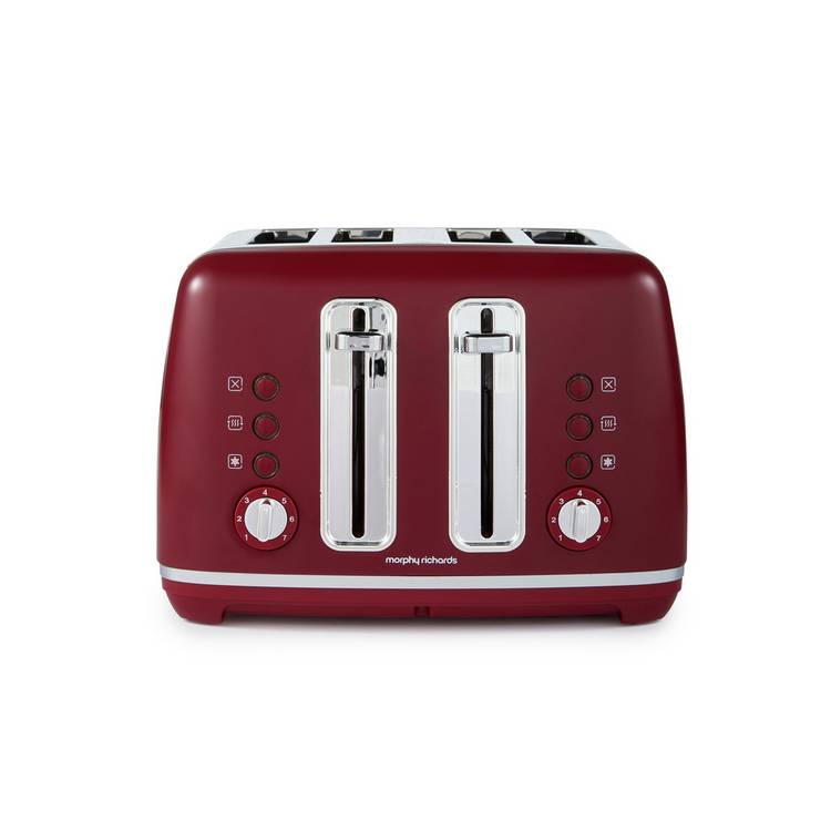 Morphy Richards Accents 4-slice toaster rhubarb red, UK version