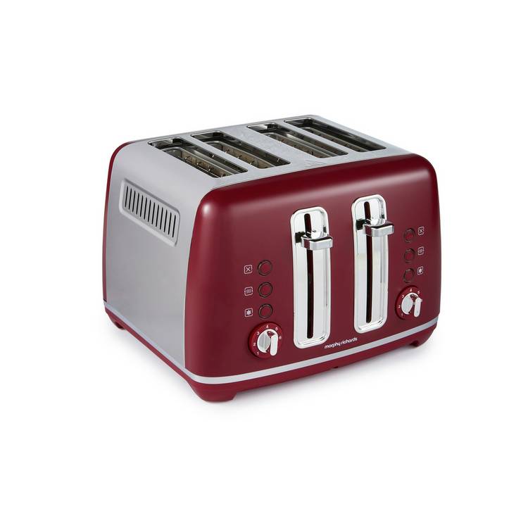 Morphy Richards Accents 4-slice toaster rhubarb red, UK version